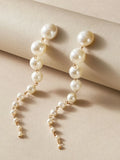 Pearl Decor Long Drop Earrings