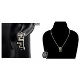 3-pc Necklace, Earrings & Headband Set- Silver or Gold