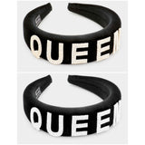 Black Velvet "Queen" Bling Headband