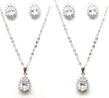 Crystal Tear Drop Necklace & Earrings Set
