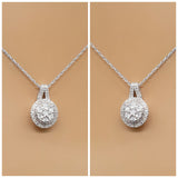 Genuine White Diamonds Pendant Necklace, Sterling Silver