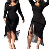 "Tassel Me" Black Dress