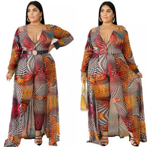 " Split Decision" Plus Size Jumpsuit