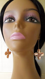 Rose gold dangle flower earrings