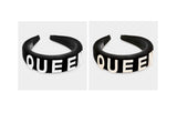 Black Velvet "Queen" Bling Headband