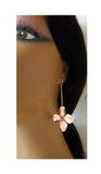 Rose gold dangle flower earrings