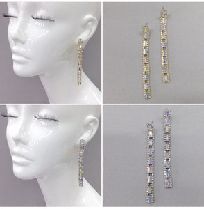 Multi-color mirror illusion dangle earrings