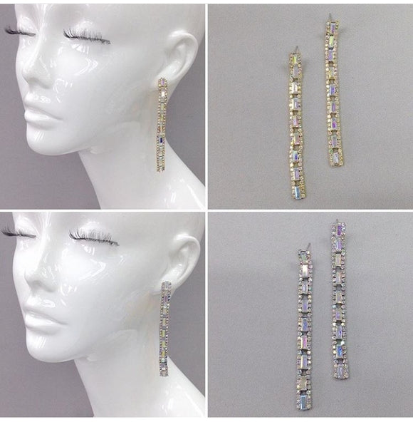 Multi-color mirror illusion dangle earrings