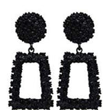 Textured dangle geometric shape earrings