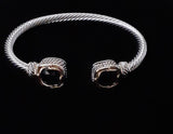 3-pcTwo Tone Square Black Cz Pendant Necklace, Earrings & Bracelet Set