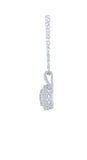 Genuine White Diamonds Pendant Necklace, Sterling Silver