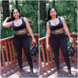 "Good Greek" 2-pc Fitness Top & Leggings Set