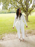 "Elegant Eagle" Scuba Blazer & Pants Set