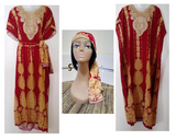 Women's Kaftan nightgown with matching scarf (or headband)
